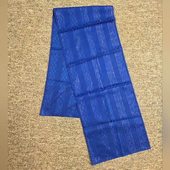 Nordstrom Royal Blue/Metallic Silver Stripe Oblong Scarf - Picture 4 of 6